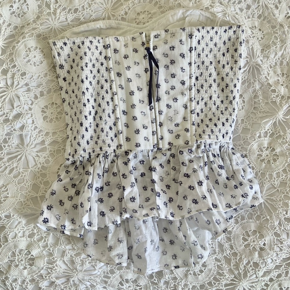 Rebecca Taylor floral quilted corset peplum bustier top NWT - Picture 2 of 4
